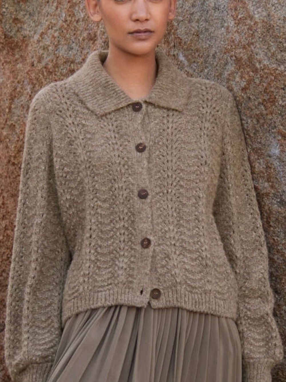 Pointelle cardigan
Alpaca & silk